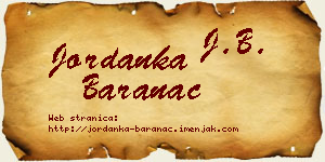 Jordanka Baranac vizit kartica